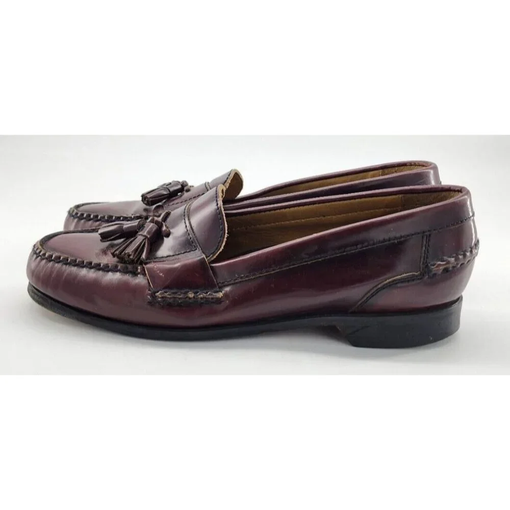 Johnston & Murphy Burgundy Leather Tasseled‎ Loafers Shoe Men’s US Size 10M
